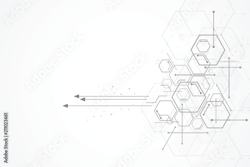 Abstract hexagon background , Technology polygonal concept
