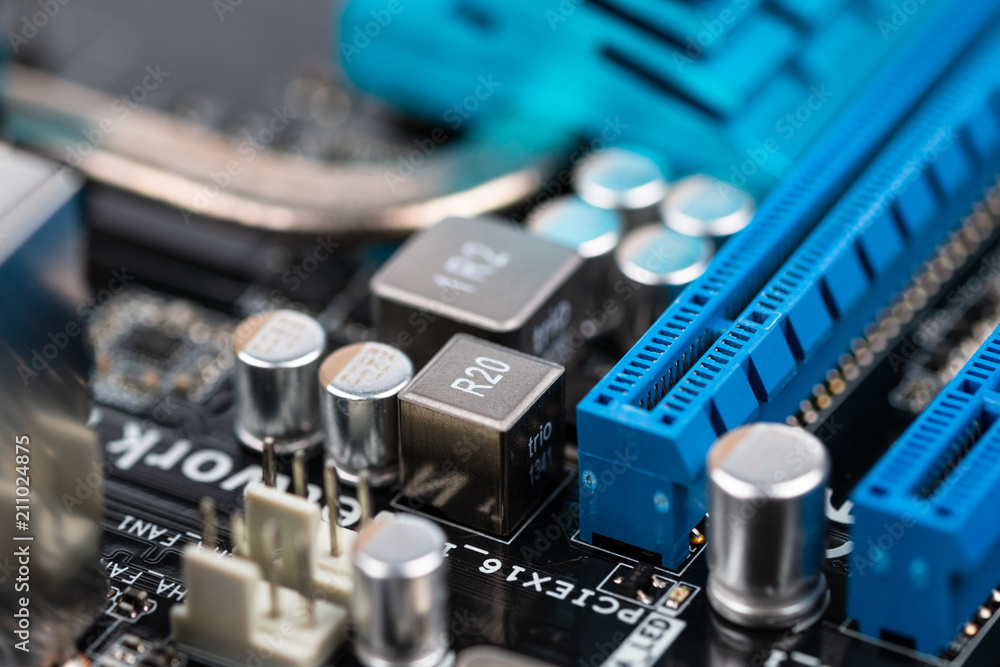 used pc motherboard macro view used pc motherboard macro view