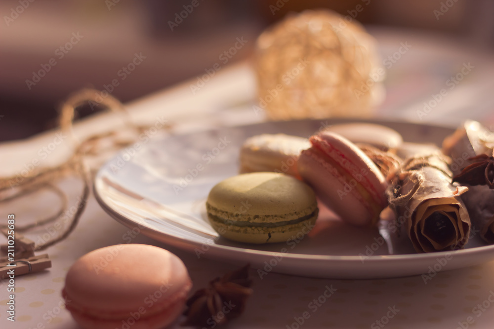 Colorful pasta macaroons