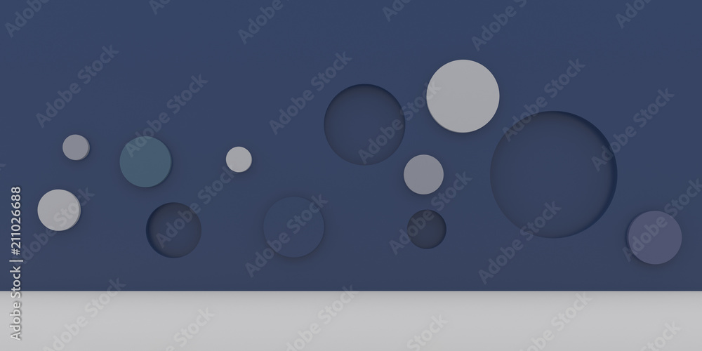 Abstract round shape on minimal background. Closeup of geometric form. 3D rendering. Abstract round shape on minimal background. Closeup of geometric form. 3D rendering.