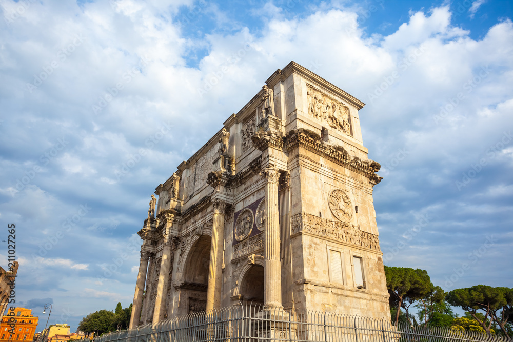 The Arch of Constantine is a triumphal arch in Rome near colosseum The Arch of Constantine is a triumphal arch in Rome near colosseum