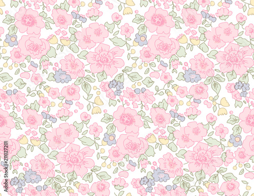 Cute Floral pattern in the small flower. "Ditsy print". Cute Floral pattern in the small flower. Motifs scattered random. Seamless vector texture. Elegant template for fashion prints.