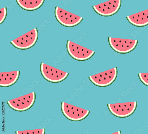 Watermelon Pattern. Vector Background.
