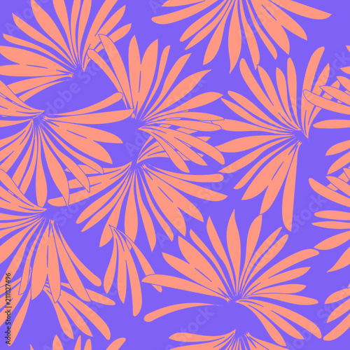 Vector seamless beautiful artistic tropical pattern with exotic forest. Cute Floral pattern in the flower. Motifs scattered random. Elegant template for fashion prints.