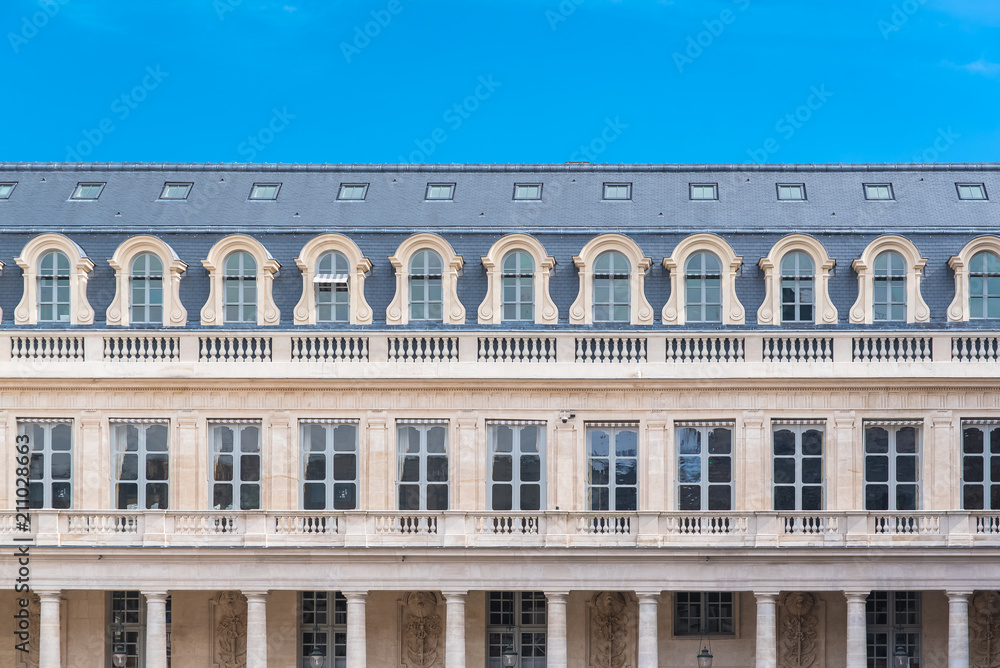 Paris, the Palais Royal, beautiful public monument in the capital 

