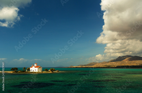 Saint Spyridon church in the town of on Elafonisos, Elafonisos Island, Lakonia, Greece