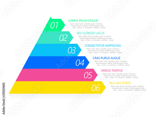 Colorful pyramid. Infographic in steps