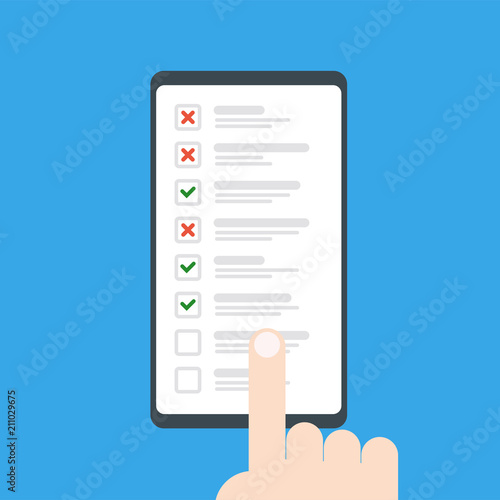 Checklist on smartphone screen