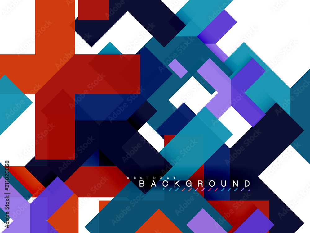 Fototapeta premium Multicolored abstract geometric shapes, geometry background for web banner