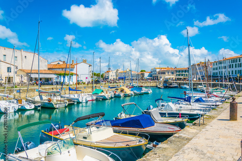 View of port at Saint Martin de Re in France