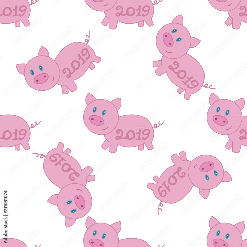 Christmas pink pig. Christmas pink pig.