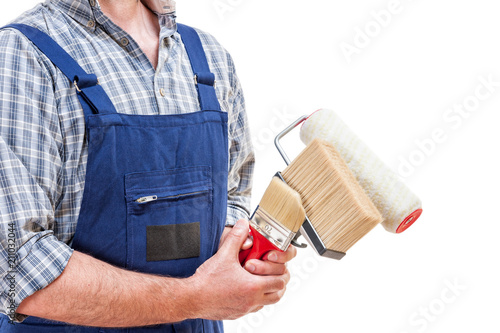 Foto House painter isolated on white background