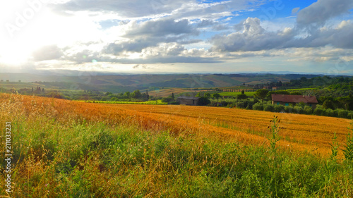 Tuscany landscape - sunset, Siena, Italy