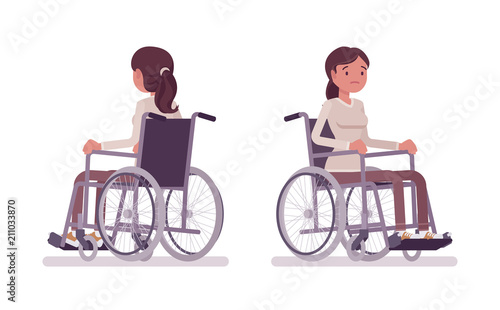Female young wheelchair user