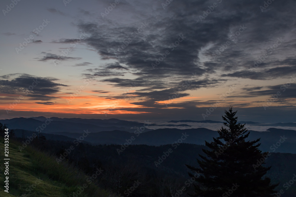 Sunrise over the Great Smoky Mountains National Park