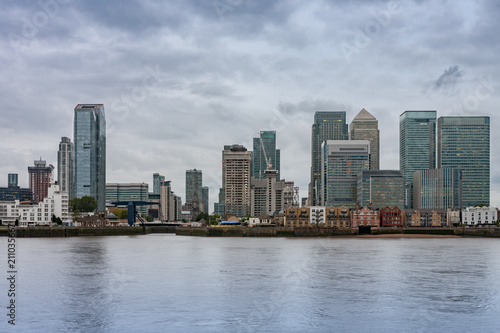 Office buildings in Canary Wharf in London