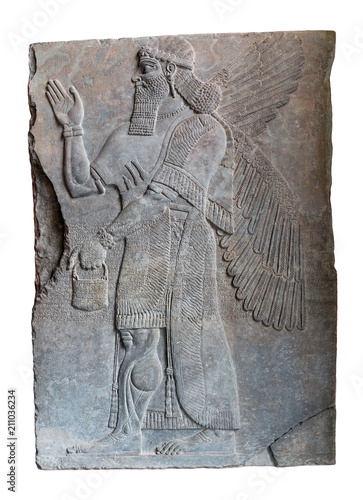 Sztuka asyryjska na ścianie, król Ashurnasirpal II.
