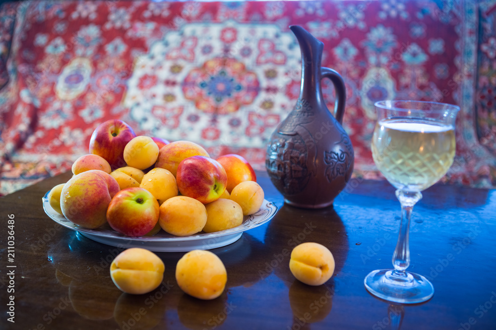 Peaches on the table Peaches on the table