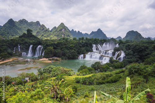 Stunning cascade of Chinese Detian waterfall
