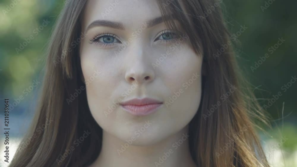 Close up Face portrait of cute girl outdoor Close up Face portrait of cute girl outdoor