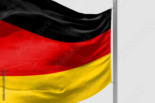 Isolated Germany Flag waving, 3D Realistic Germany Flag Rendered photo