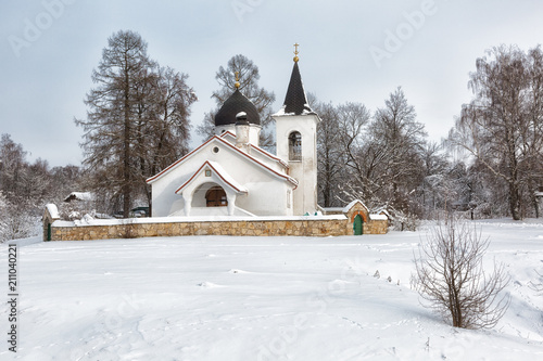 Troitsk church in Polenovo in winter day photo