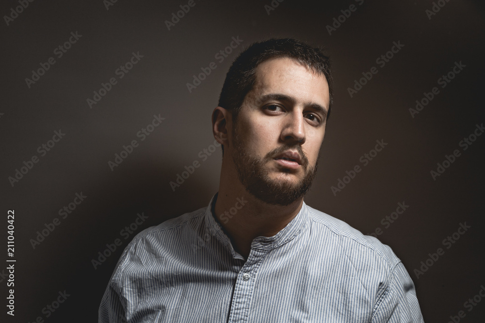 man with attractive expression and beard