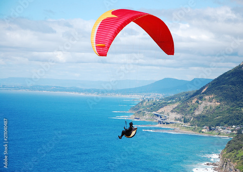 Hang glider off the coast of Sydney