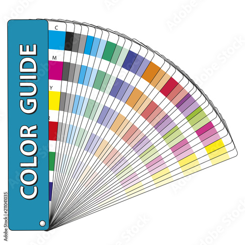 Color guide used in prepress and commercial printing press