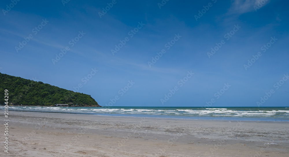 landscape of tropical beach and blue sky	
