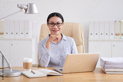 Head teacher in her office photo