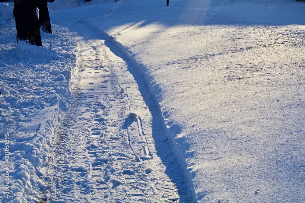 Curved Snowy Path