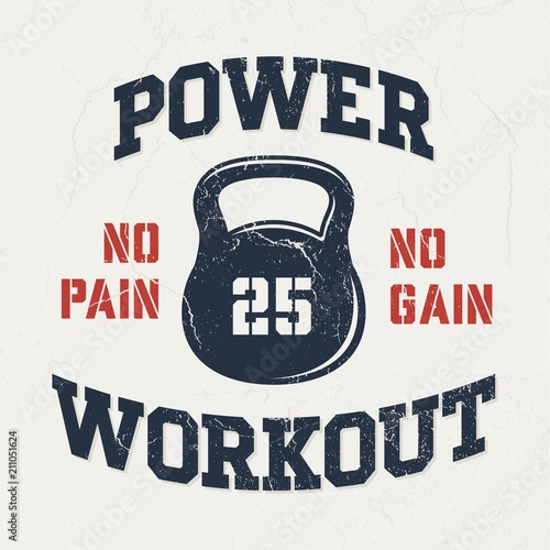 No Pain No Gain - Vintage Tee Design For Printing