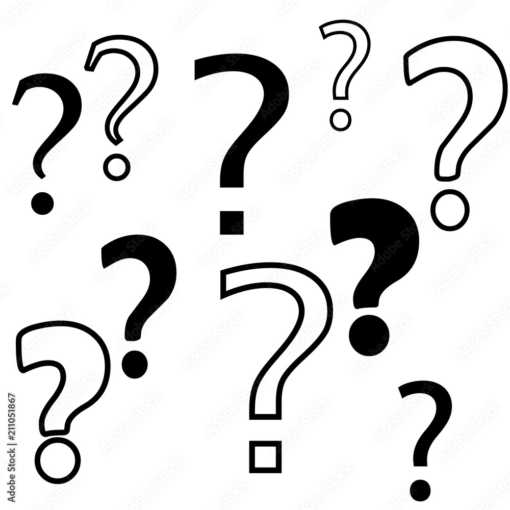 Question marks signs icons, illustration. Flat design style Question marks signs icons, illustration. Flat design style