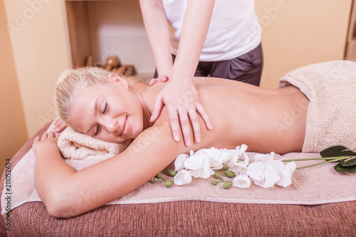 Woman enjoying a relaxing massage