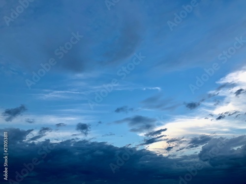 Dark Blue Clouds Azure Sky