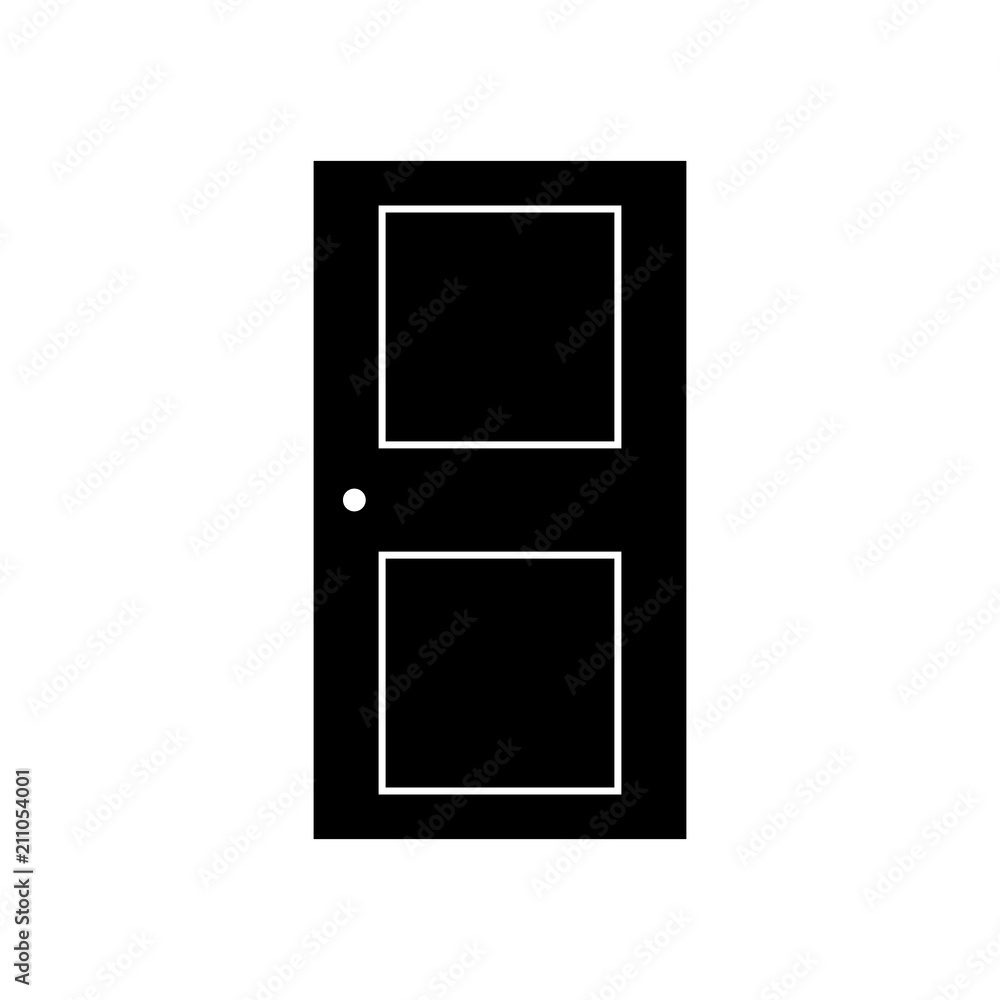 Door icon in style fashionable flat, isolated on white background. An open door symbol for your website design, logo, application, user interface. Vector illustration Door icon in style fashionable flat, isolated on white background. An open door symbol for your website design, logo, application, user interface. Vector illustration