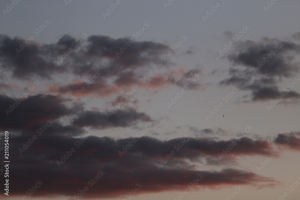 Obraz premium Dark-red clouds in the evening.