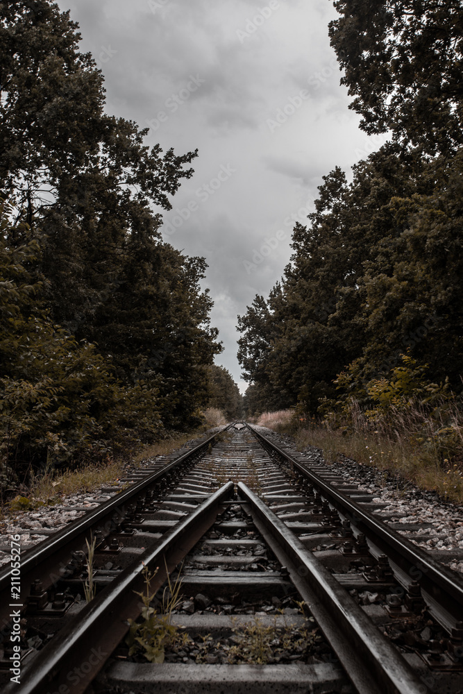 Obraz premium Railtrack in rain.