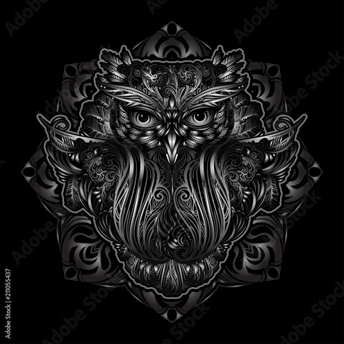 vector Owl tattoo
