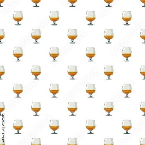 Glass of scotch or whiskey pattern seamless repeat in cartoon style vector illustration