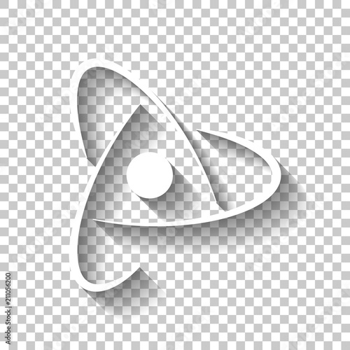 scientific atom symbol, abstract creative logo, simple icon. Whi