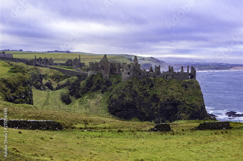 Ruins of medieval Dunluce Castle photo