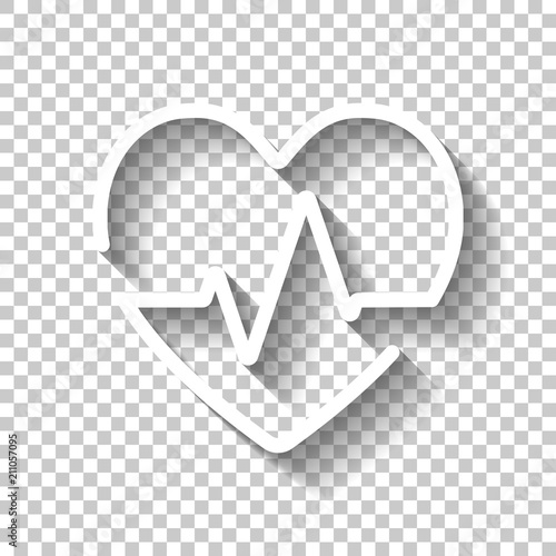 Heart and pulse line. One line style. Linear icon with thin outl