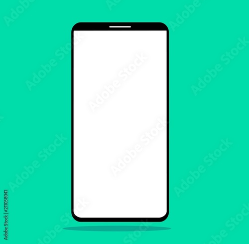 Smartphone mockup with blank screen.