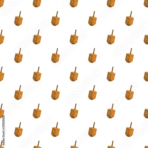 Hanukkah dreidel pattern seamless repeat in cartoon style vector illustration