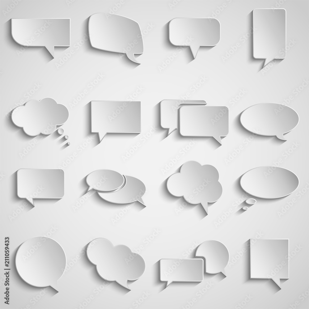 Gradient communication speech bubbles set Gradient communication speech bubbles set