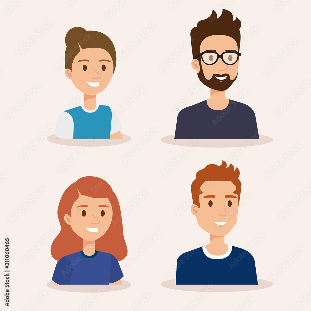 group of young people avatars vector illustration design group of young people avatars vector illustration design