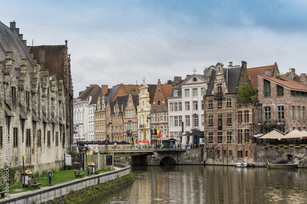 Ghent old town panorama
