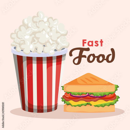 delicious fast food icons vector illustration design